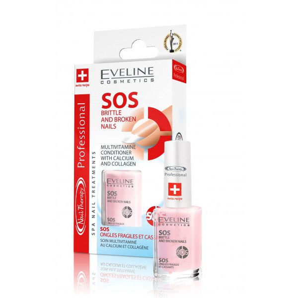 Dưỡng Móng Sos Canxi Và Collagen Eveline 12Ml