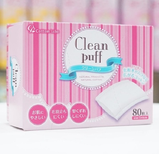 [Hcm]Bông Tẩy Trang Cao Cấp Cotton Labo Clean Puff Nhật Bản (80 Miếng/Hộp)