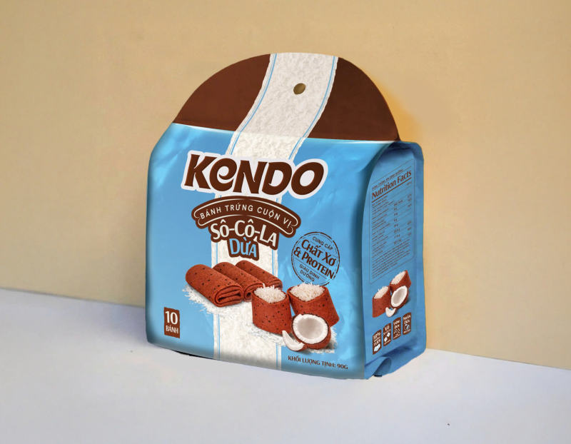 Bánh trứng cuộn Kendo vị socola dừa 90g