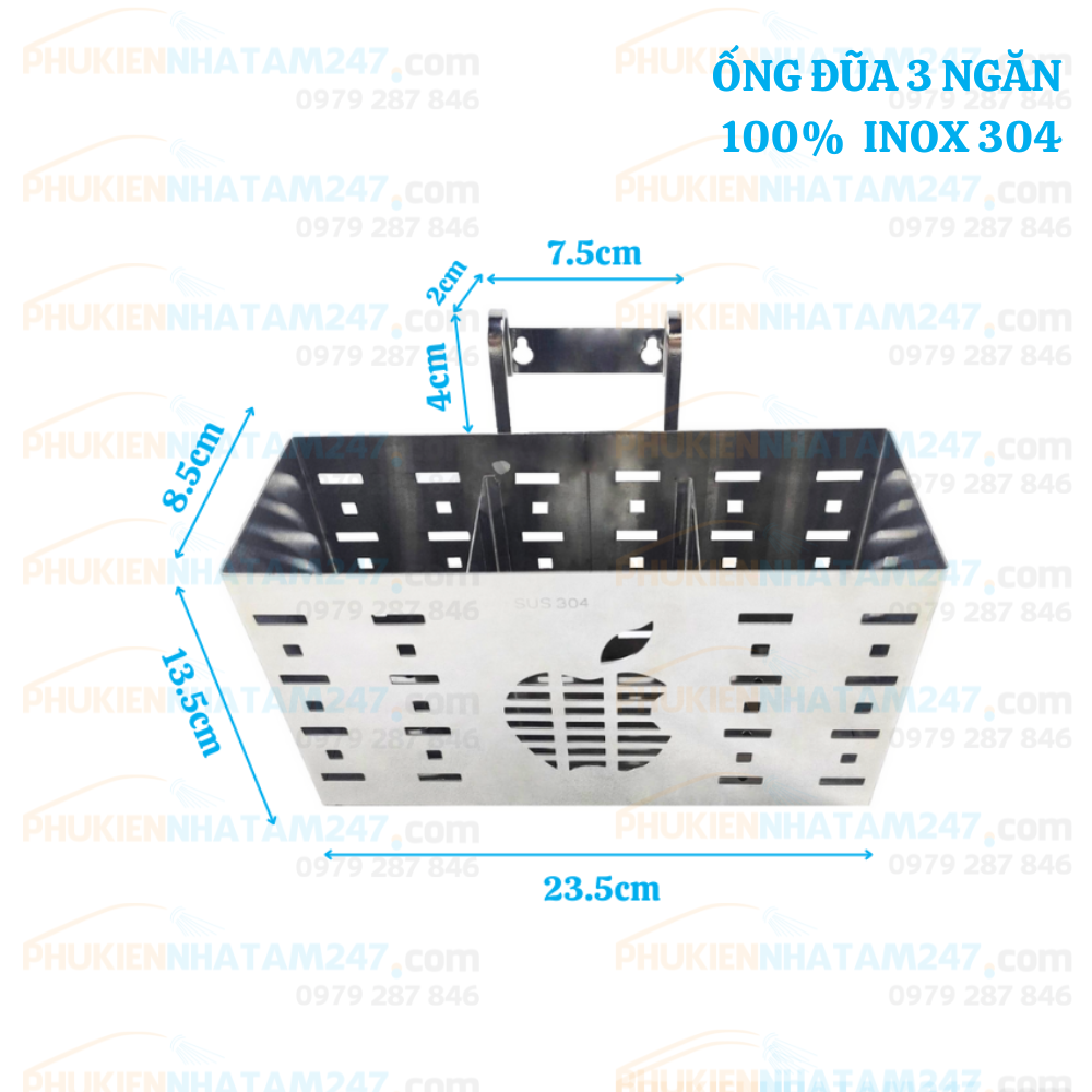 Ống đựng đũa muỗng Inox 304 PHÁT ĐẠT giá để đũa hộp để đũa vuông thìa inox cao cấp ống đũa tròn inox