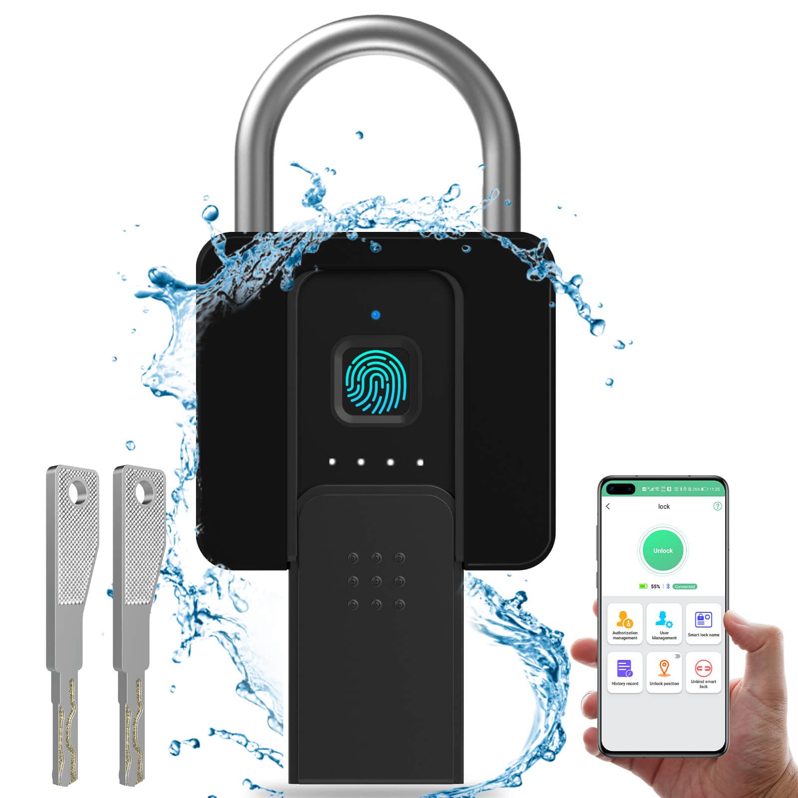 ổ khoá cảm ứng vân tay Ổ khoá vân tay thông minh Chống trộm khoá cửa thông minh chìa khóa Thuậ