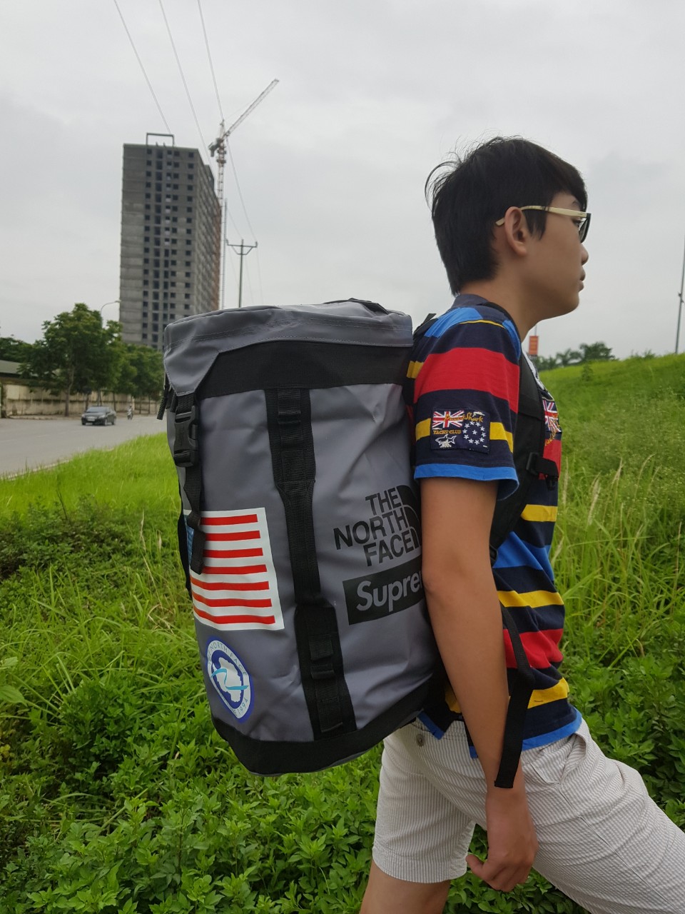 Balo trống phượt chống nước thể thao dã ngoại Supreme The North Face Big Haul siêu bền