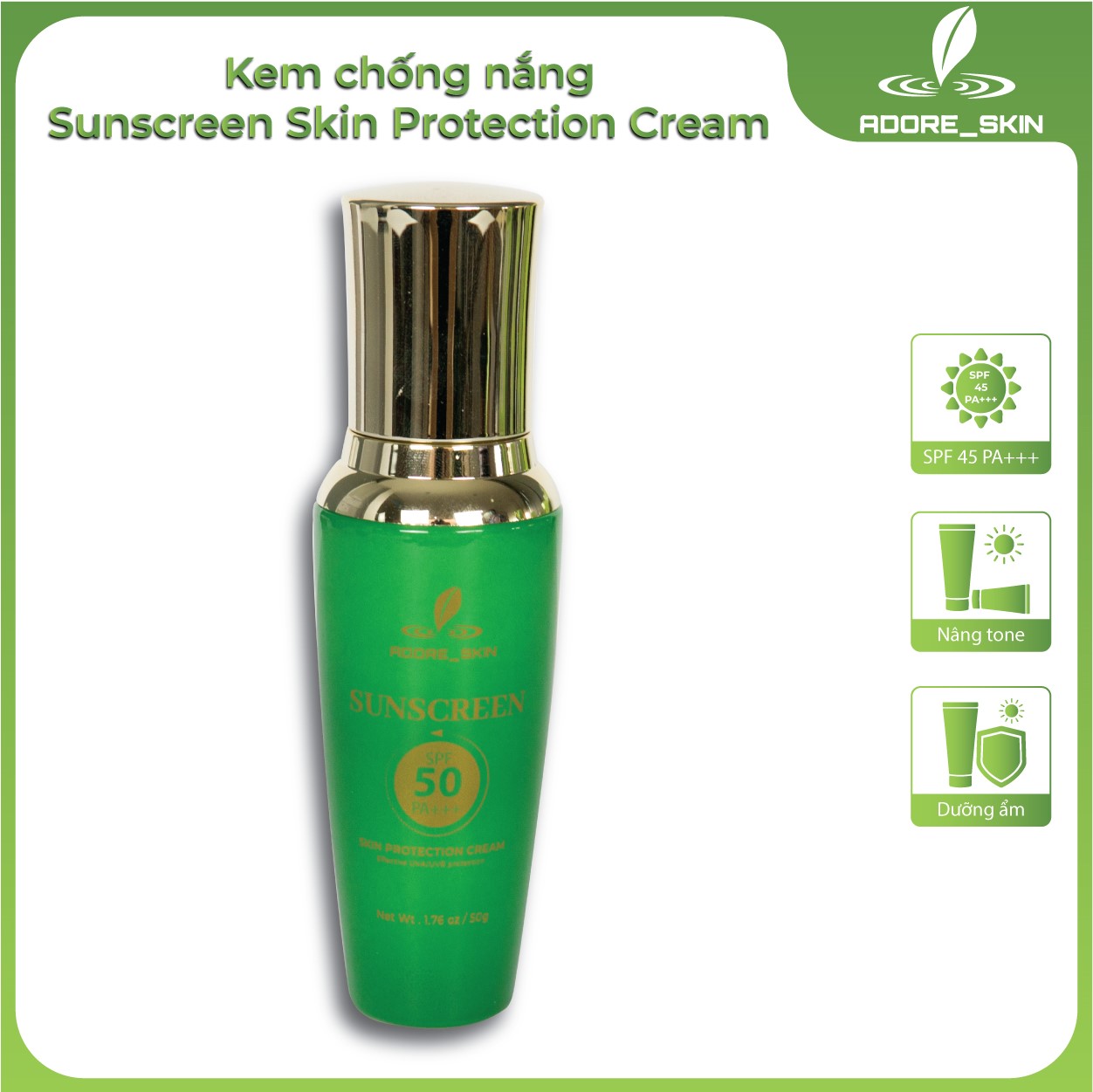 Kem Chống Nắng Sunscreen Skin Protection Cream Adore - Skin Bảo Vệ Làn Da Trước Tia Tử Ngoại