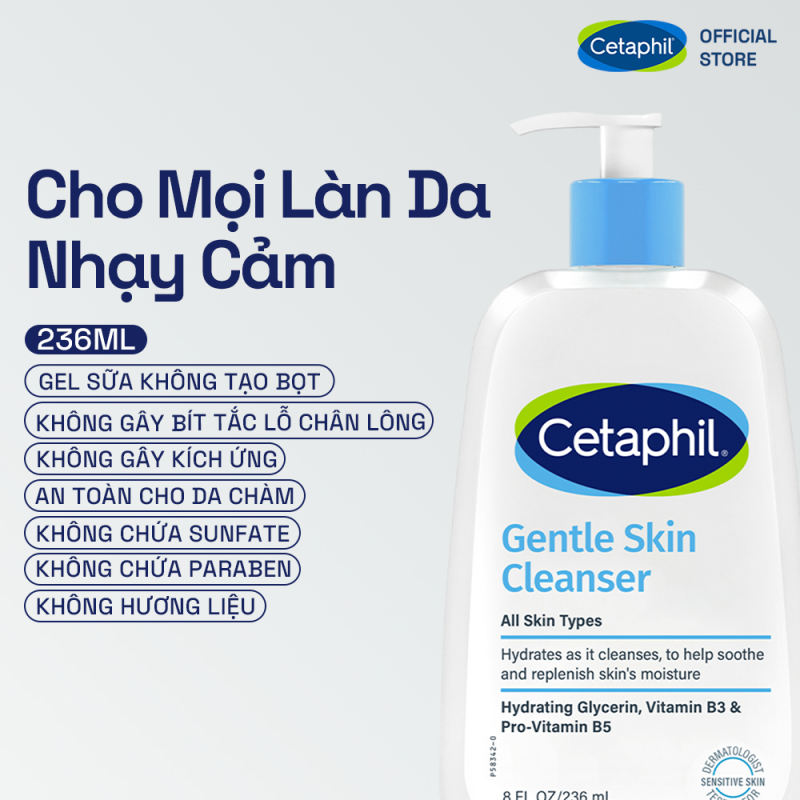 Sữa rửa mặt dịu lành cho da nhạy cảm Cetaphil Gentle Skin Cleanser 236ml