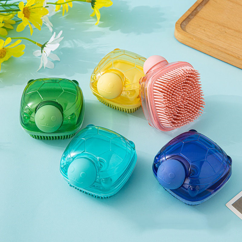 Bông tắm silicon có ngăn đựng xà bông hình vuông Bông Tắm Silicon Tạo Bọt Matxa có Chỗ Đựng Sữa Tắm 