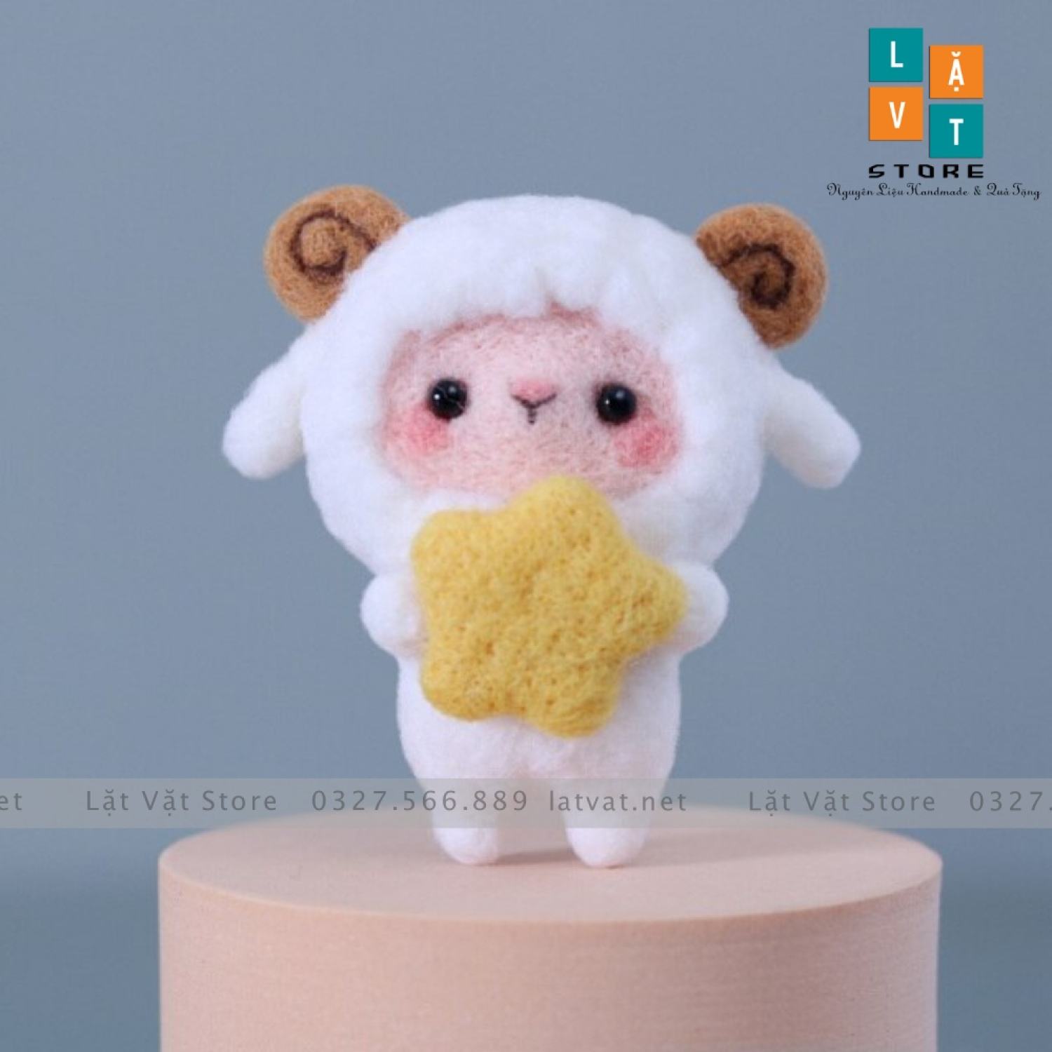 Bộ len chọc móc khoá nông trại cừu hổ vịt ngỗng có hướng dẫn quà tặng handmade ý nghĩa - Needle felt