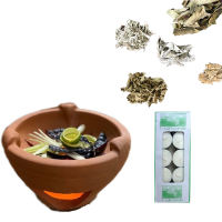 Combo 10 viên nến và 1 Bếp xông bồ kết+ 100gr (thảo mộc mix các loại sả-khuynh diệp-xô đen...) thơm nhà diệt khuẩn