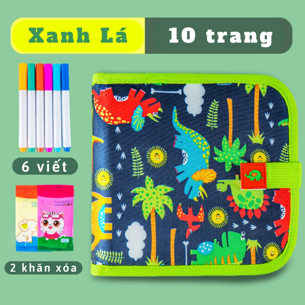 Sách Vẽ Tô Màu Xóa Được Kèm Bút Màu Cho Bé 10 Trang Với 6 Màu Đồ Chơi Montessori Tranh Vẽ Tô Màu Cho Bé - Lana Queen