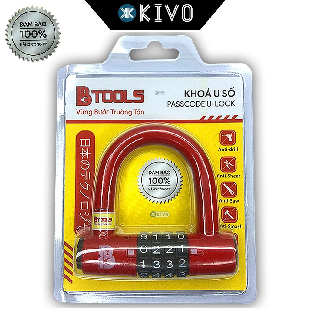 Ổ Khóa Số Cao Cấp BTOOLS Siêu Bền Chống Cắt Chống Nước - Ổ Khóa Số Cửa Nhà/ Khoá Chữ U Chống Trộm - 