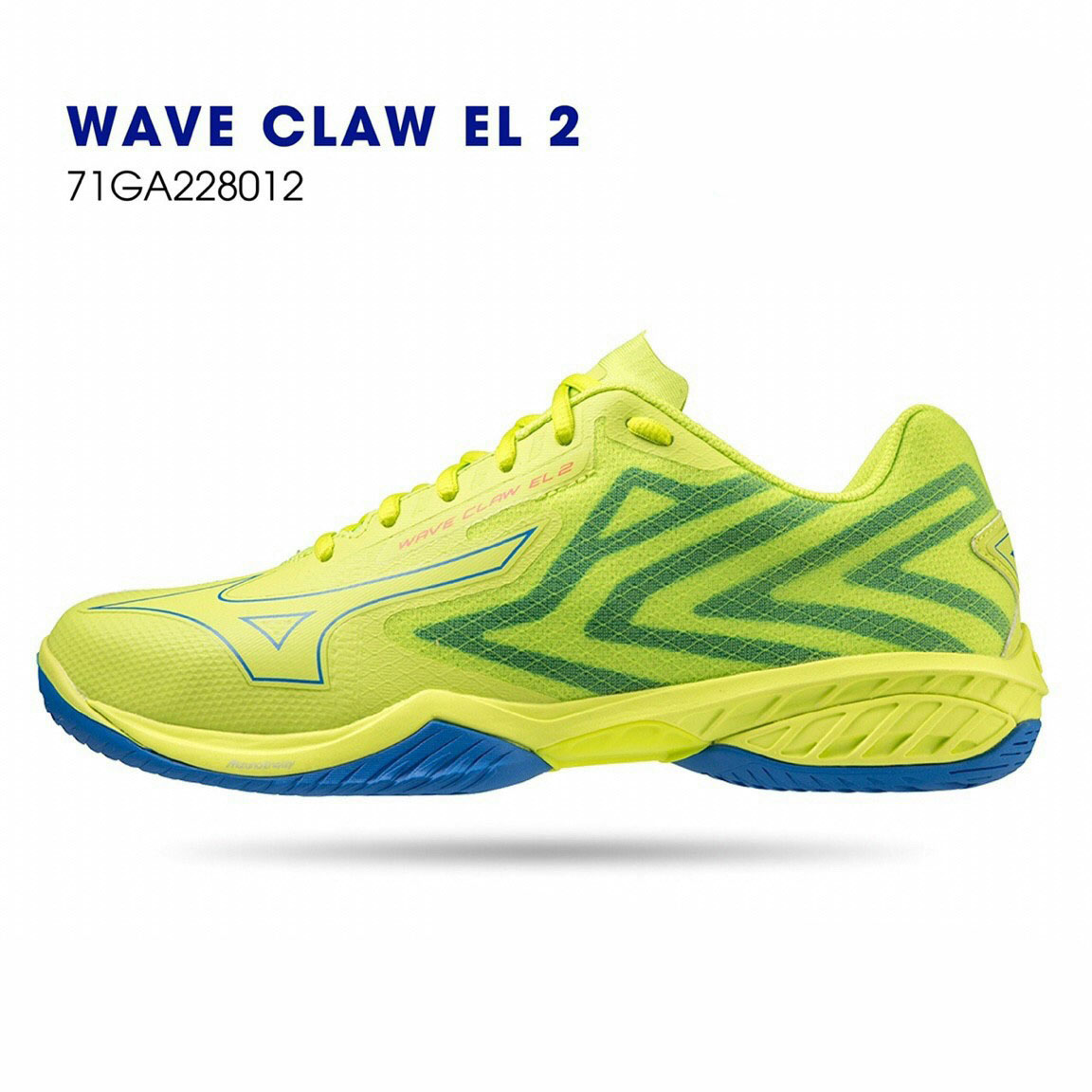 Giày cầu lông nam nữ Mizuno chính hãng Wave Claw EL 2 71GA228012 mẫu mới màu chuối