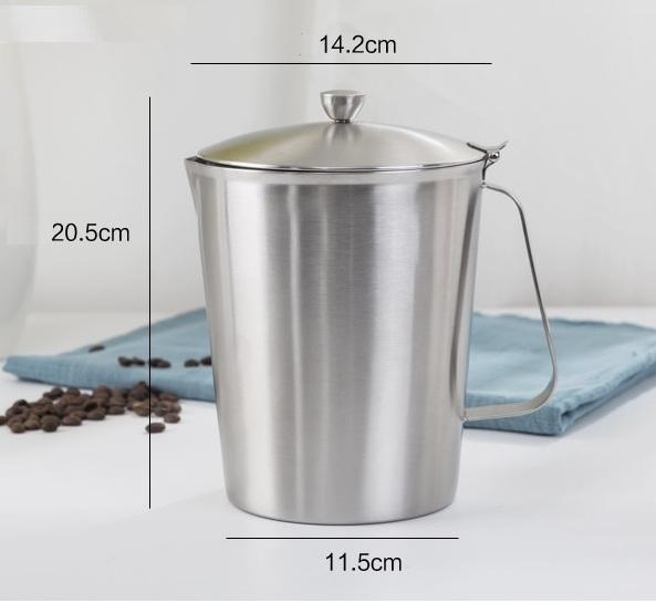 Ca Inox 2000 Ml Chia Vạch Có Nắp