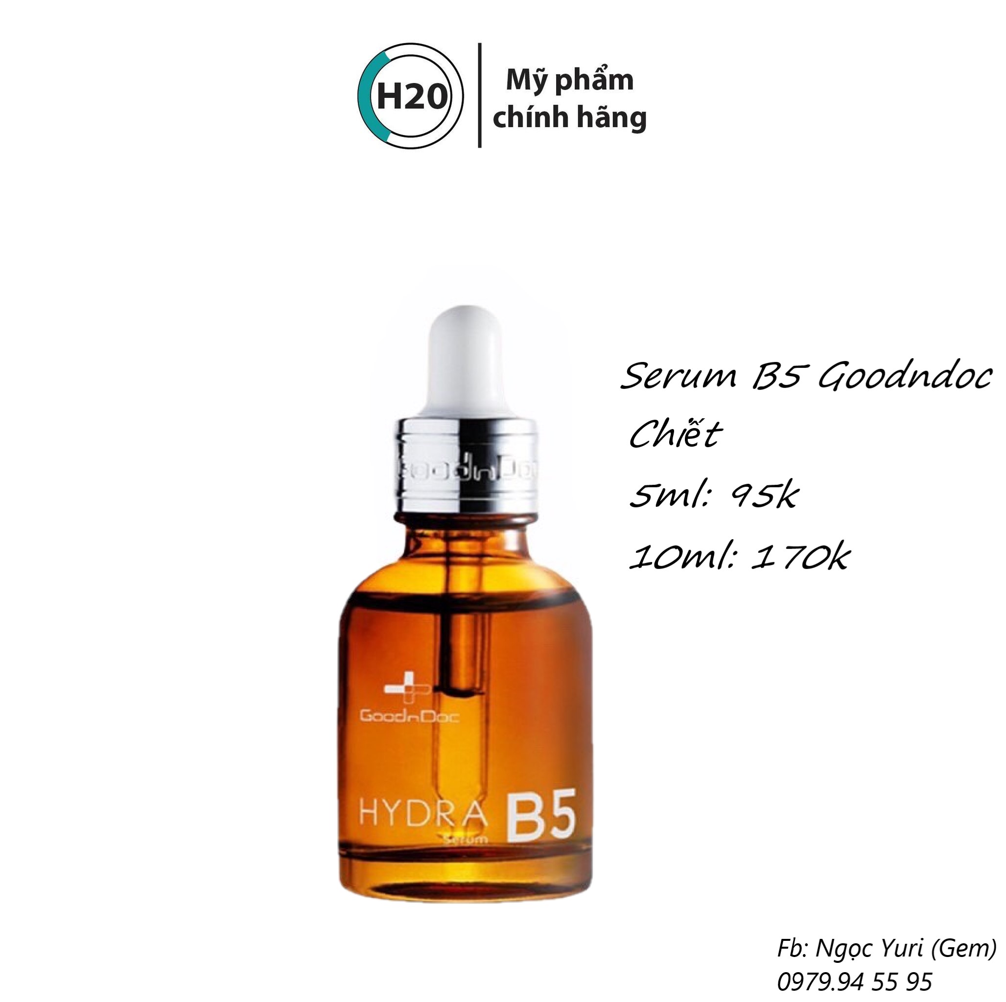 [Hàng Nhập Khẩu] Serum Dưỡng Ẩm Phục Hồi Da B5 Goodndoc (Mẫu Mới). Cấp Nước Chống Lão Hóa 30Ml.