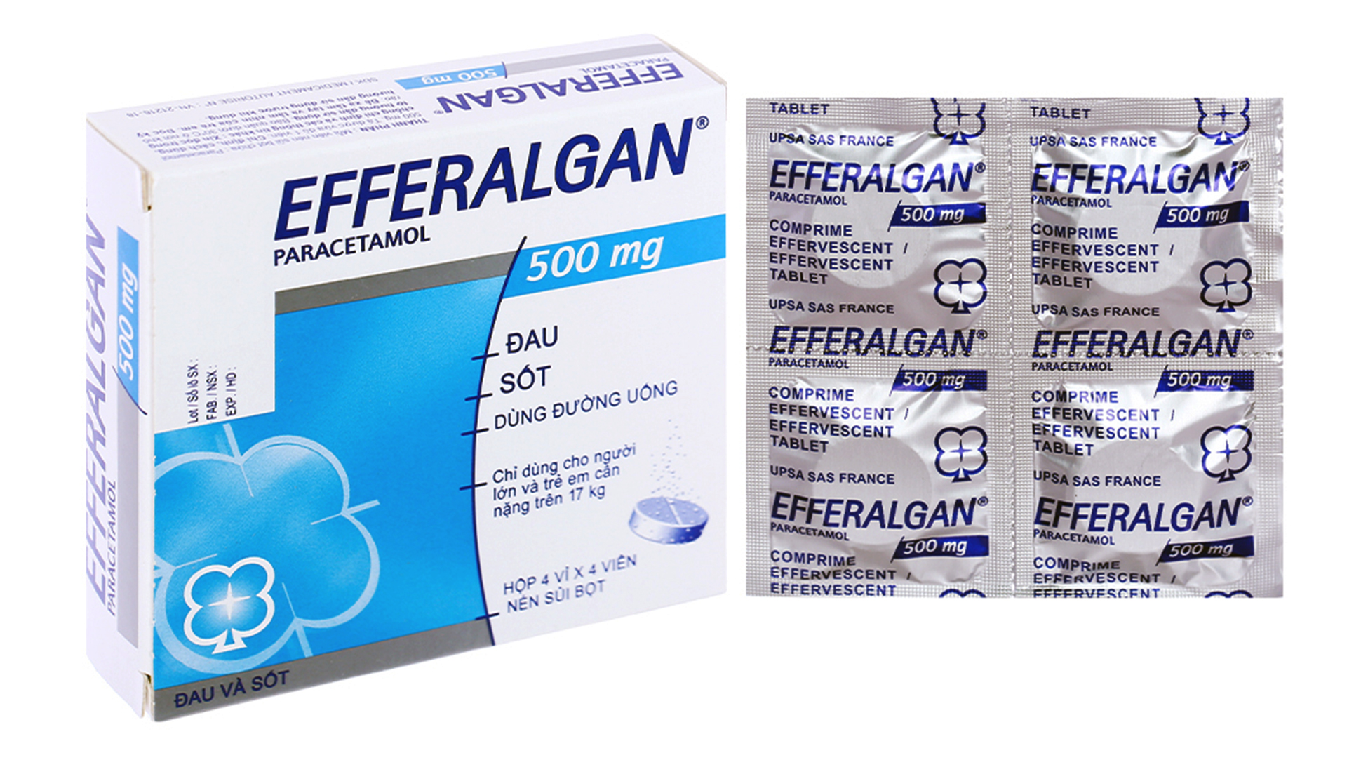 Efferalgan5Oomg Viên Sủi Giảm Đau Giảm Sốt - Hộp 16 Viên