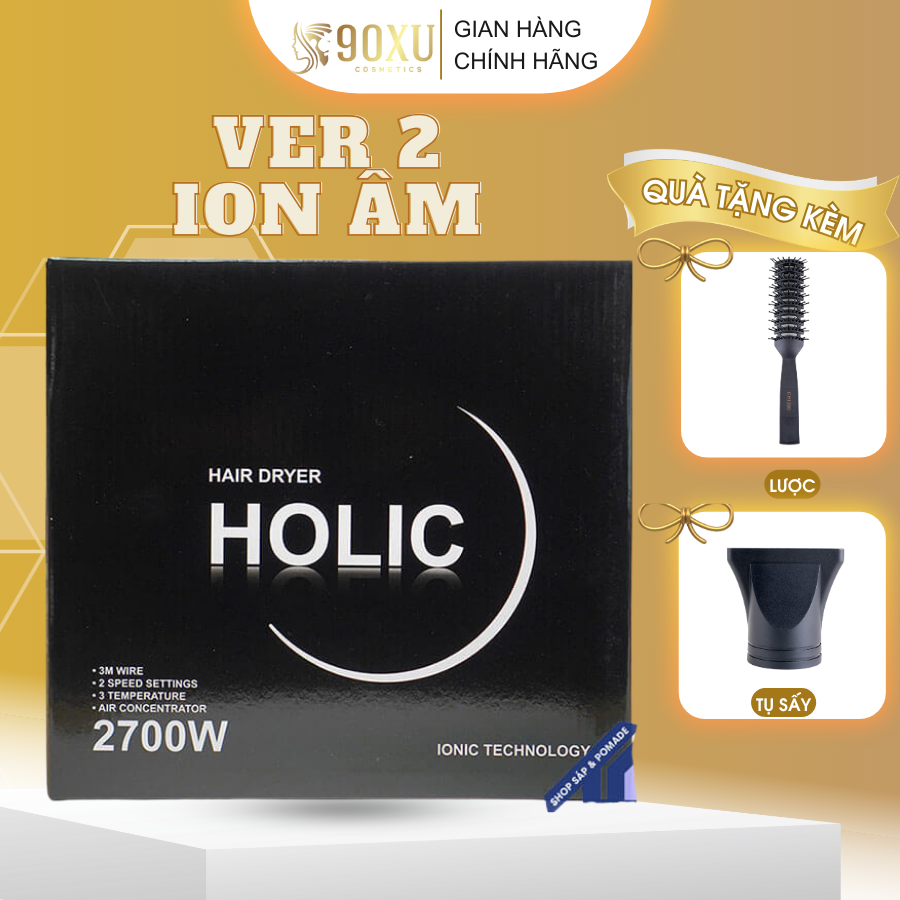 Máy sấy tóc HOLIC  2 chiều nóng lạnh  ion âm chống khô tóc  công suất lớn 2700W HOLIC