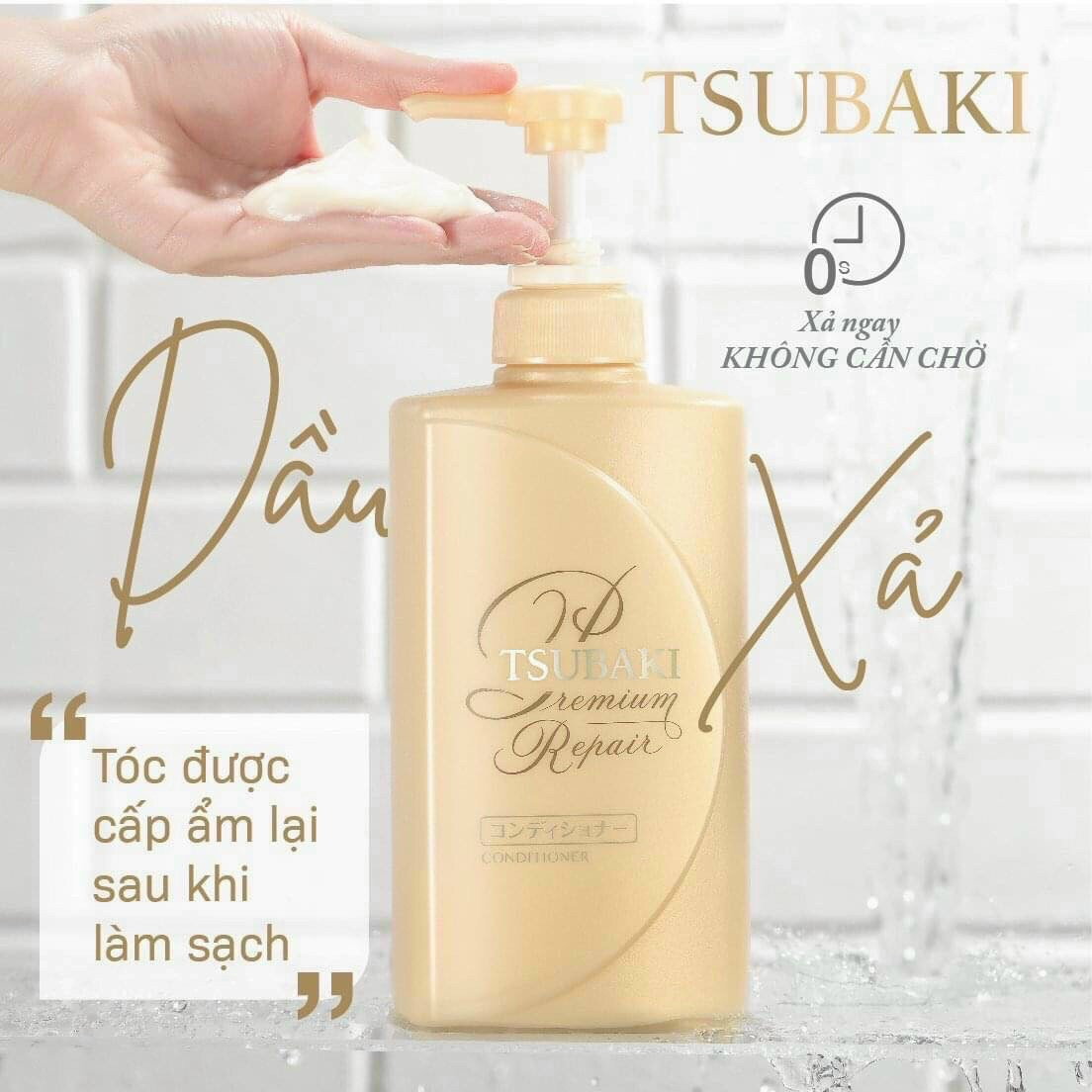 Bộ đôi gội xả Phục hồi ngăn rụng tóc Premium Repair Tsubaki