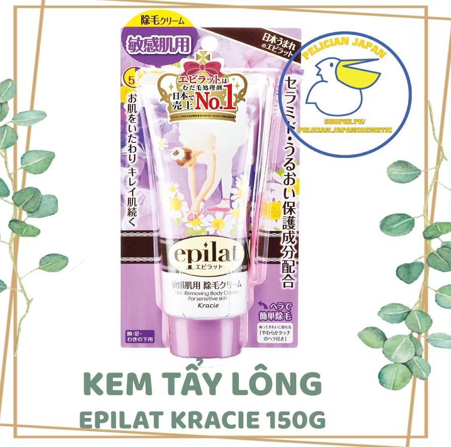 [Hcm]Kem Tẩy Lông Epilat Kracie Nhật Bản 150G Màu Tím