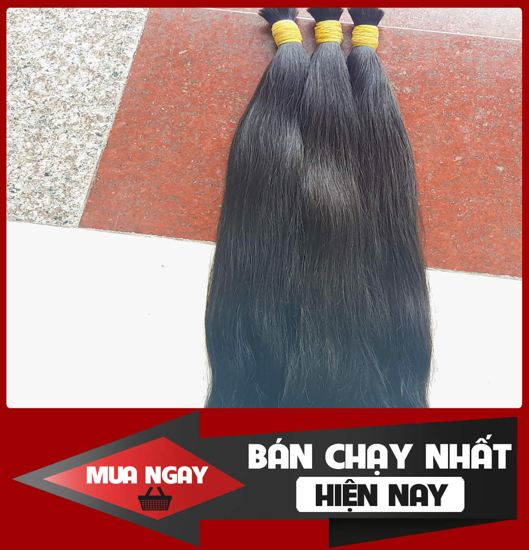 TÓC NỐI tự nhiên 45cm - Cam kết chưa qua xử lý hóa chất - Natural hair extensions