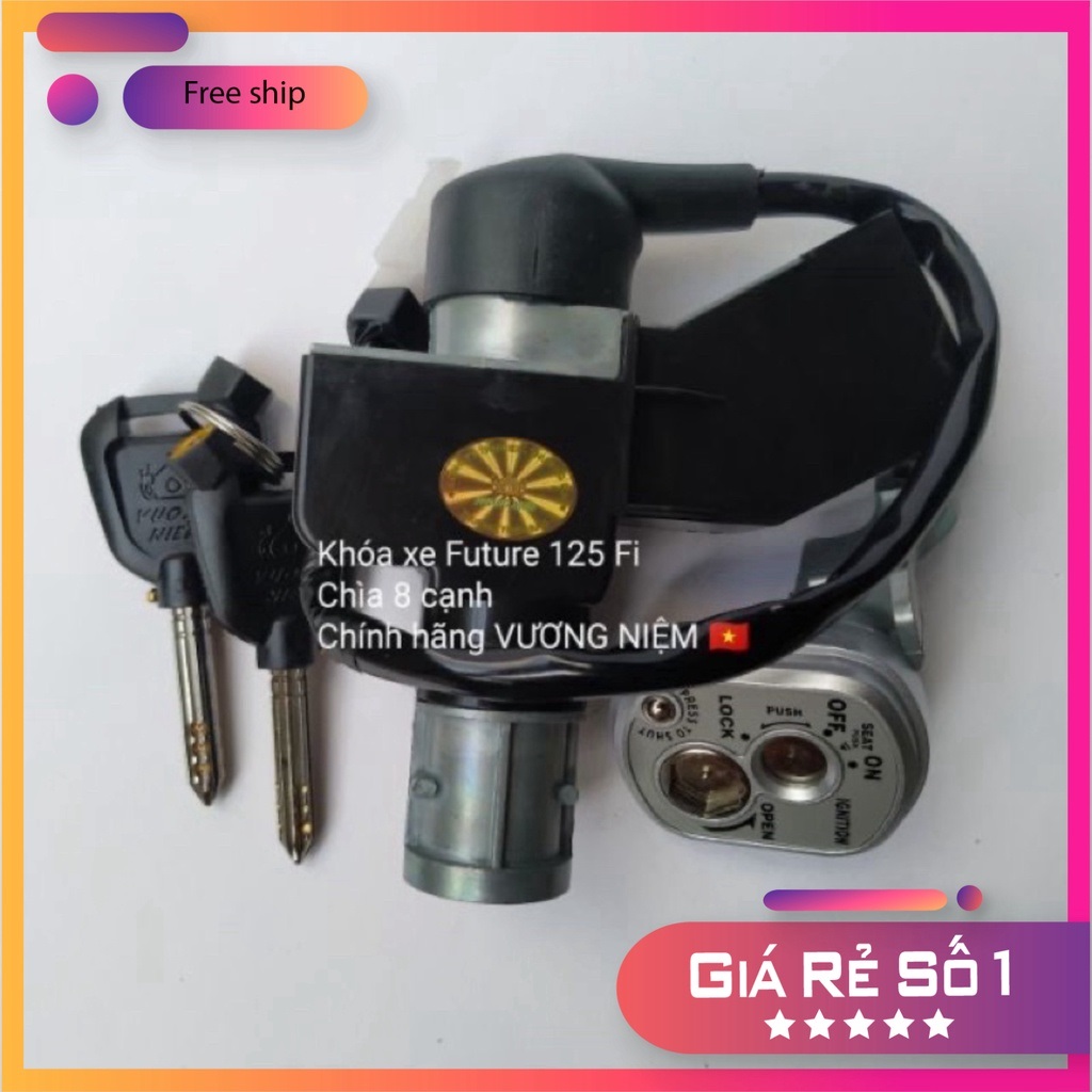Bộ Ổ Khoá điện chính hãng VƯƠNG NIỆM gắn Xe Future Neo Fi/ Future 125 ổ khoá chống trộm 6 cạnh cao c