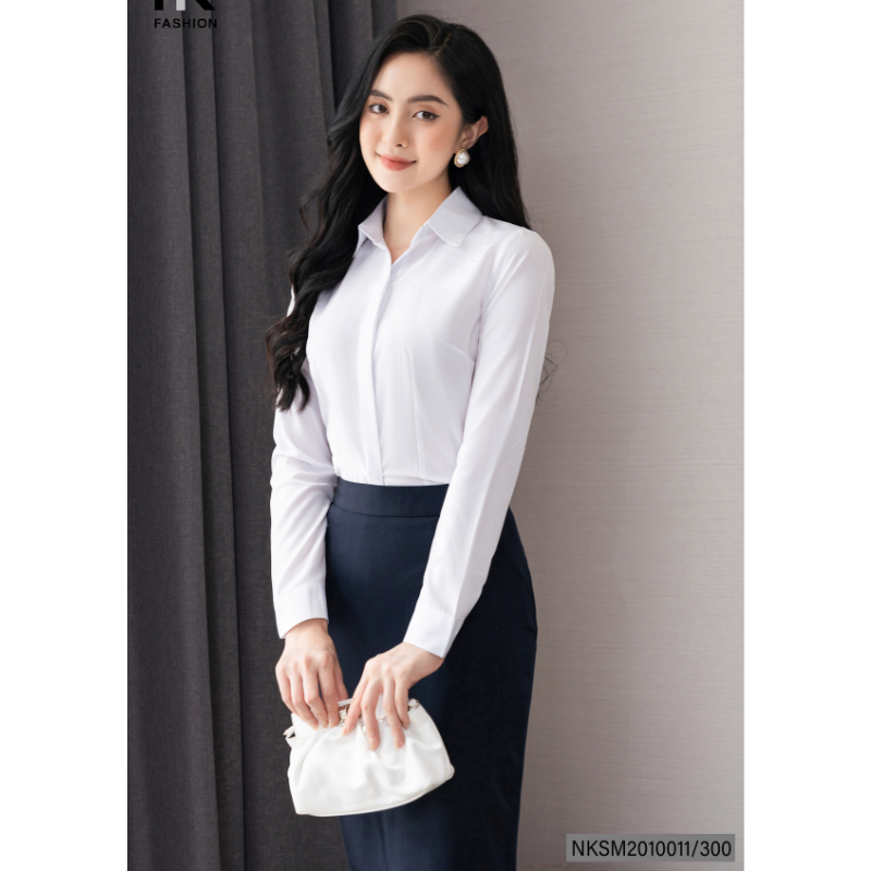 Áo Sơ Mi Nữ Dài Tay Công Sở NK FASHION NKSM2010011 Chất Liệu Vải Hàn Mềm Mát Thoáng Mát Dễ Chịu Cho 
