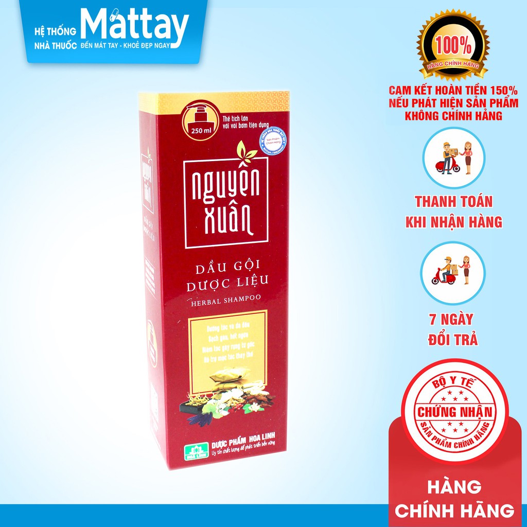 ✅ Dầu Gội Nguyên Xuân ( Màu Nâu ) - Chai 250ml - Dưỡng Tóc và Da Đầu Sạch Gàu Hết Ngứa
