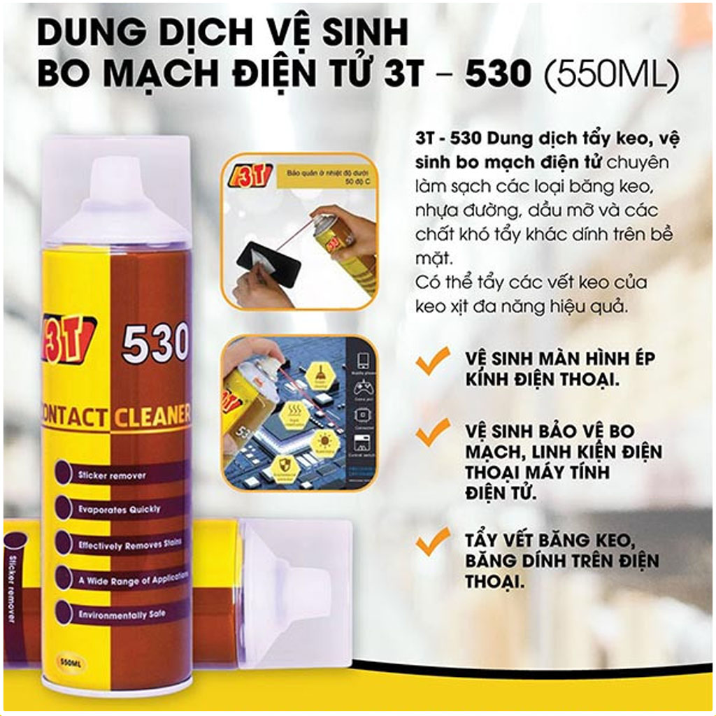 Xịt Vệ Sinh Bo Mạch Điện Tử Abro Electronic EC-533 Mỹ/Bosny - Bình Xịt Vệ Sinh Mạch Điện - Chai Xịt 