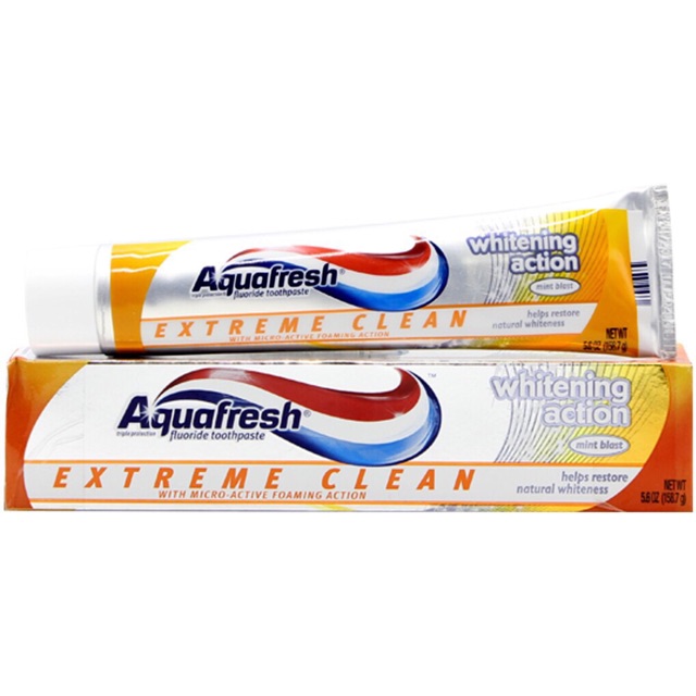 Kem Đánh Răng Aquafresh Sạch Bóng Răng Tuýp 158.7G Sản Xuất Tại Mỹ