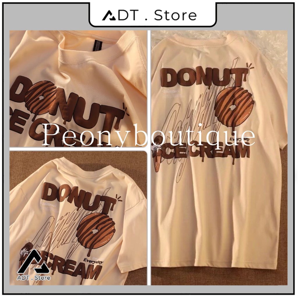 Áo Thun Bánh Donut 3158 PEONYB Nữ [FREESHIP]  Phông form rộng tay lỡ in hình phong cách vintage cá t