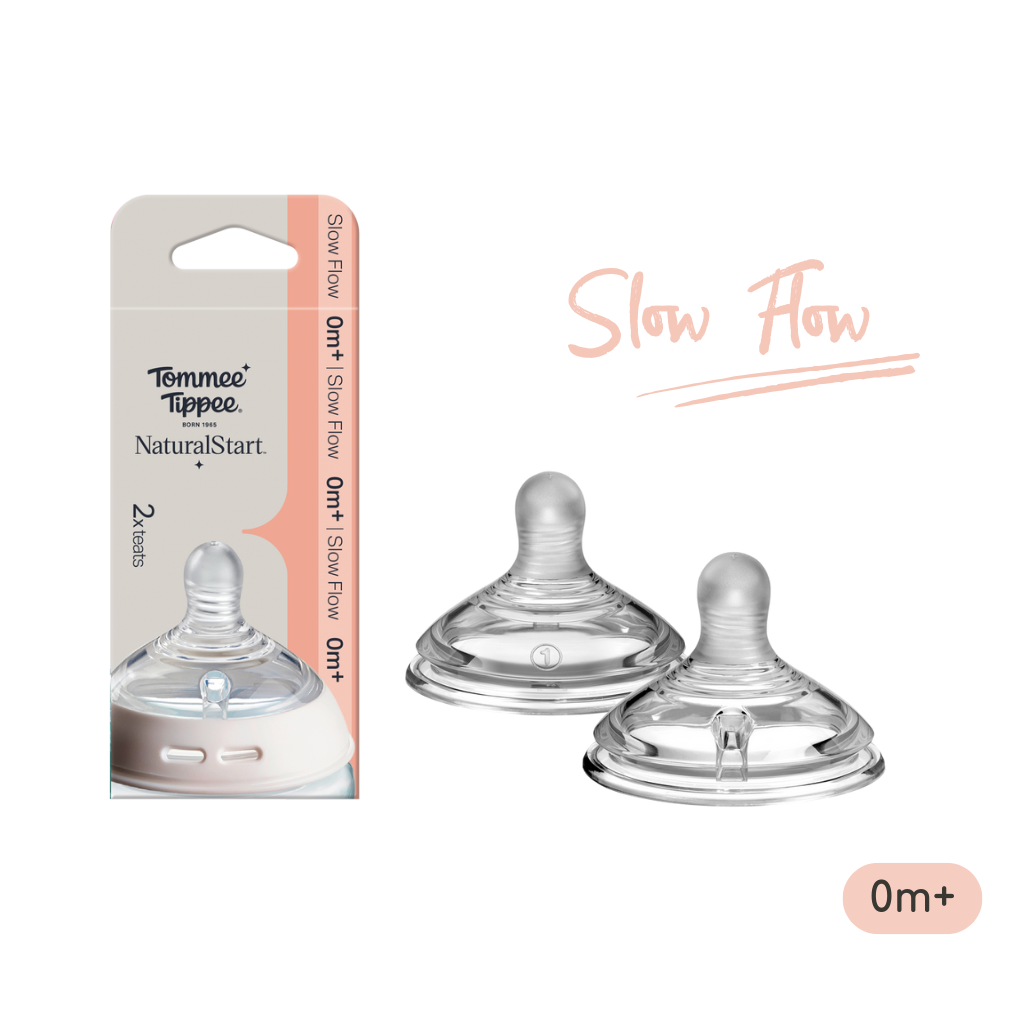 Núm ty silicon siêu mềm tự nhiên cho bé Tommee Tippee Natural Start Slow Flow 0-3 tháng (vỉ đôi)