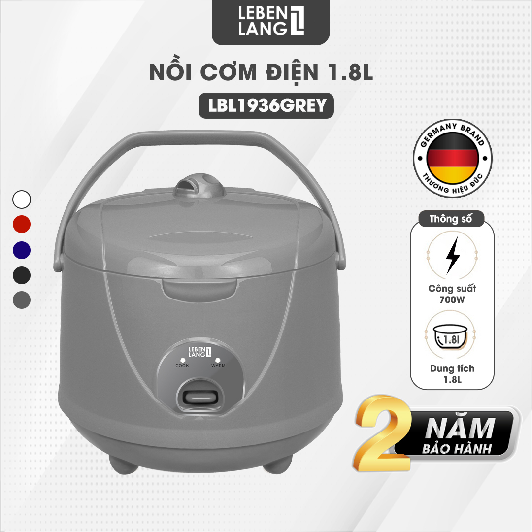 Nồi cơm điện Lebenlang LBL0589 dung tích 1200ml công suất 500W thiết kế đơn giản hiện đại - hàn