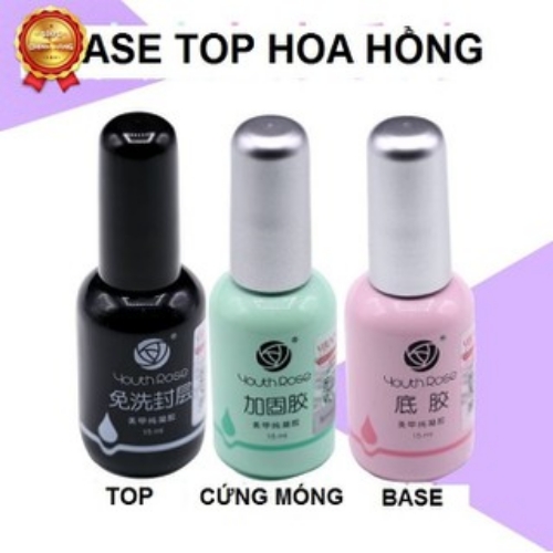 [Hcm]Base Liên Kết - Top Bóng - Cứng Móng Hoa Hồng