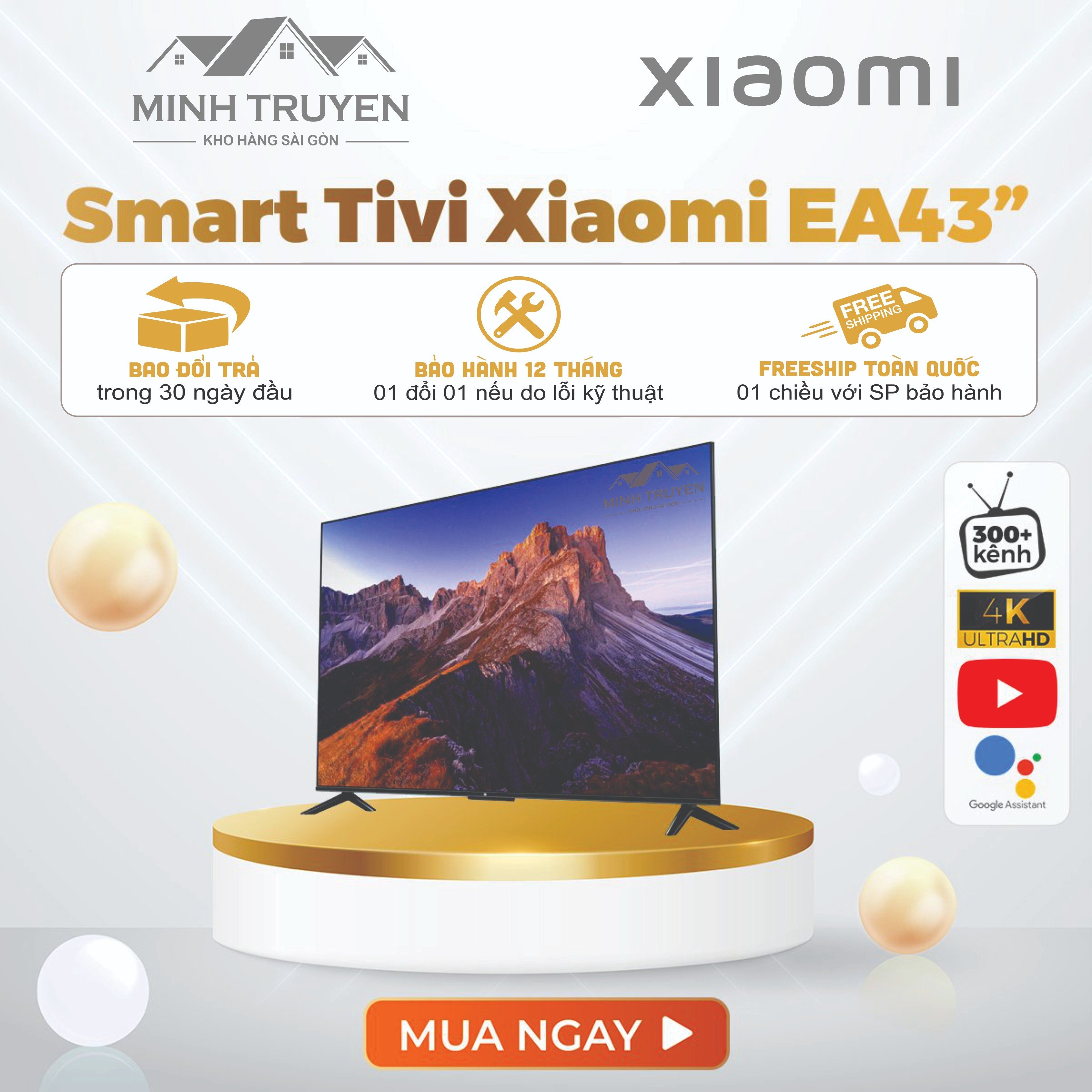 Tivi Xiaomi EA43 2022 Series (1Gb + 8Gb)/60Hz  - CHÍNH HÃNG 100%