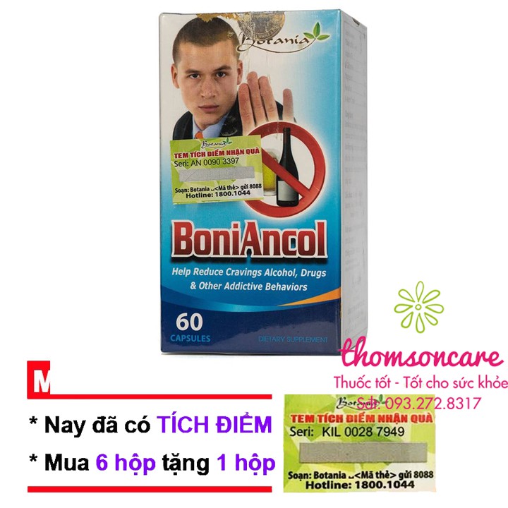 Boniancol - Giải Rượu Cai Rượu Chính Hãng 100% Hộp 60 Viên Sản Phẩm Có Nguồn Gốc Xuất Xứ Rõ Ràng Dễ Dàng Sử Dụng Cam Kết Sản Phẩm Y Như Hình