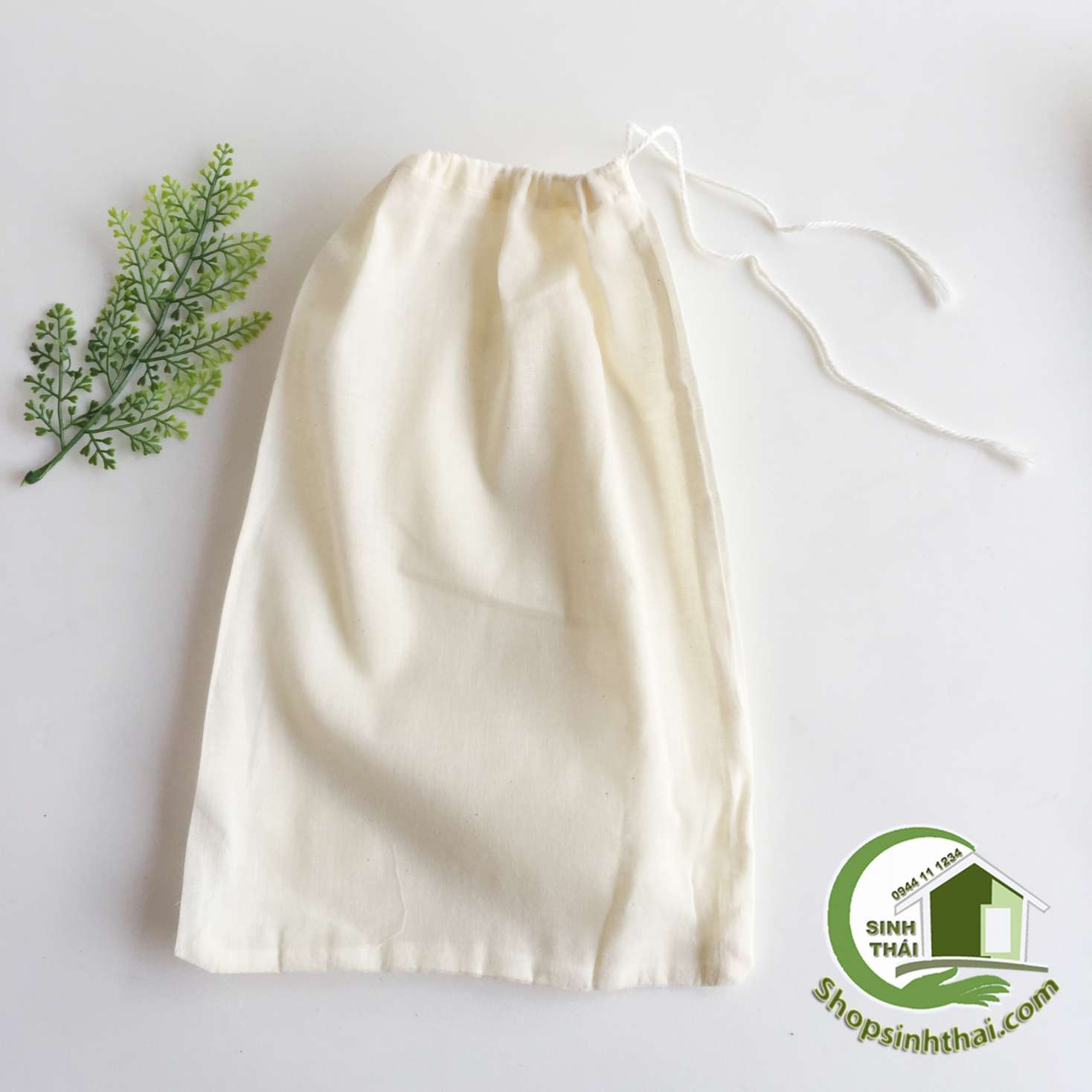 [HCM]Túi lọc bằng vải cotton lanh màu kem - túi lớn 20x30cm - túi lọc bã làm sữa lọc cafe trà túi đự