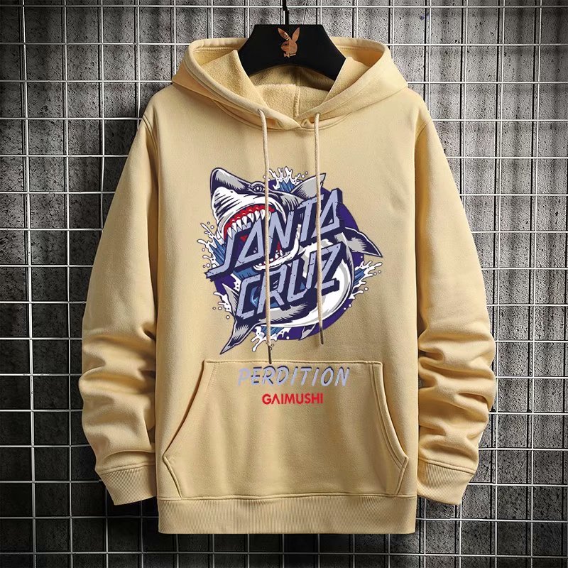 Áo hoodie áo nỉ có mũ in họa tiết cá mập trước ngực cho boy phố chất nỉ dày dặn nón 2 lớp Rich Man M