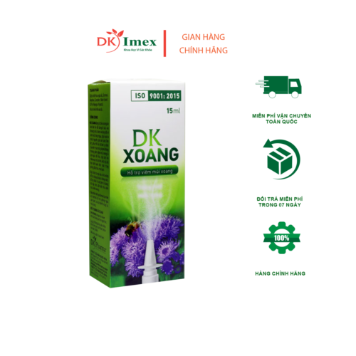 Xịt mũi thảo dược DK Xoang - Giúp mũi thông thoáng giảm vim xoang nghẹt mũi tăng cường hàng rào bảo vệ tự nhiên cho mũi - Hộp 15ml