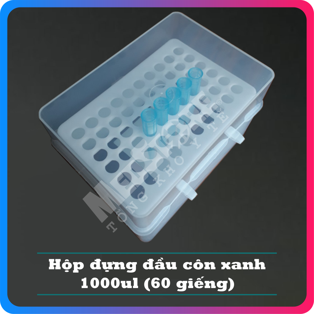 Hộp Đựng Đầu Côn Xanh 1000Ul - 60 Giếng - Tbyt Medstore