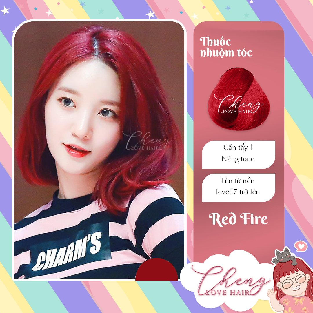 Nhuộm Tóc Đỏ Red Đỏ Lửa Fire Không Cần Tẩy Tóc Chenglovehairs Chenglovehair