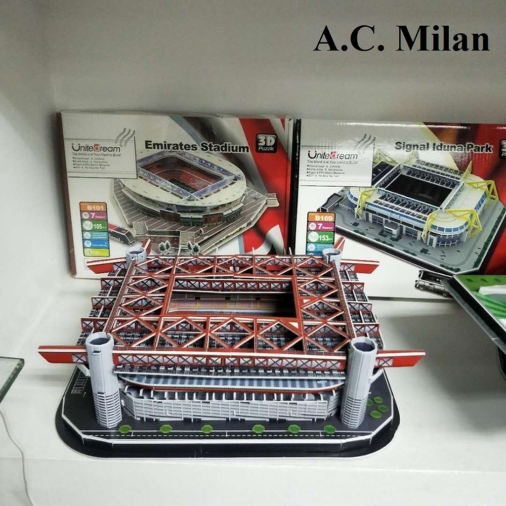 Mô hình sân vận động bóng đá San Siro AC Milan lắp ghép bóng đá lego 3D làm theo mô hình sân đá bóng Sansiro ACMilan