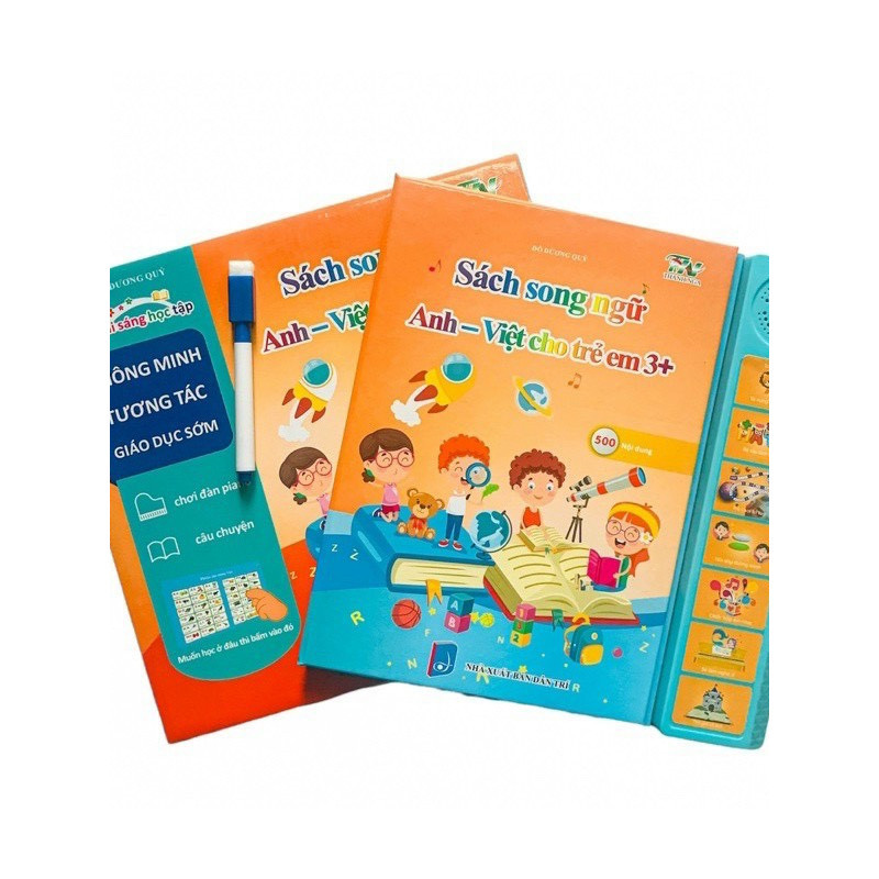 Sách nói điện tử cho bé sách dạy con học nói sách tập nói nói song ngữ Anh Việt cho trẻ tập phát âm 