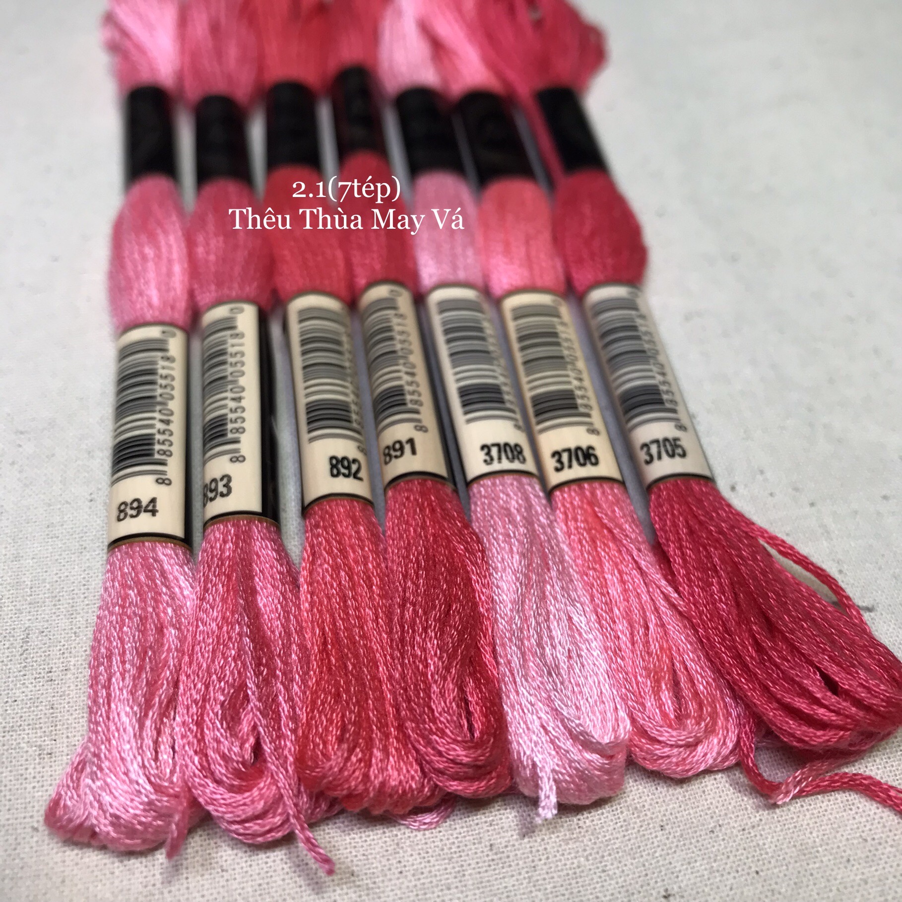 [AIRO TONE ĐỎ/HỒNG] chỉ thêu cotton airo theo set