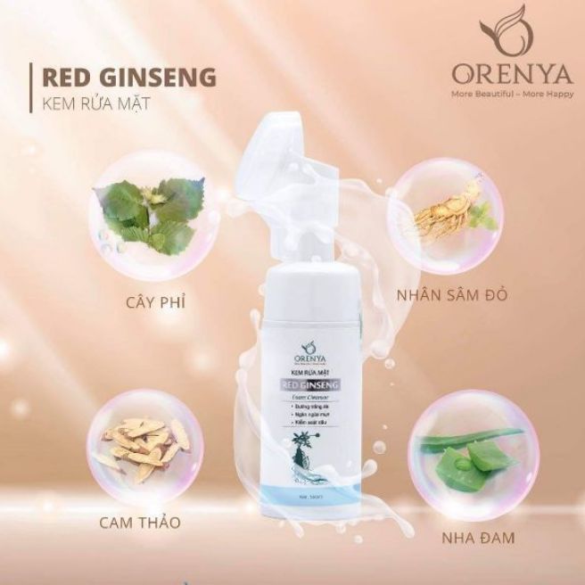 Sữa Rửa Mặt Nhân Sâm Đỏ Orenya 150Ml