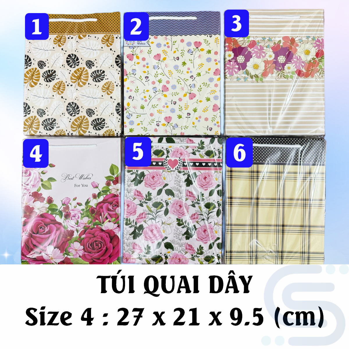 Combo Túi đựng quà tặng mỹ phẩm trang sức Túi giấy đựng quà tặng Túi nắp nơ Túi quai dây