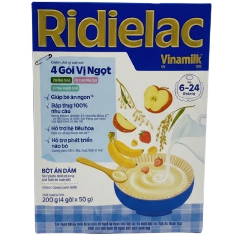 Bột Ăn Dặm Ridielac Gold Bổ Sung Vitamin Dưỡng Chất Giúp Bé Ăn Ngon Miệng 200g Đủ Vị - Bibomart