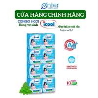 [Hàng Chính Hãng] Băng vệ sinh ICOOL Xanh Siêu Thấm mới BVS ban ngày 24cm có cánh mặt lưới mềm  mát dịu.{8 gói}