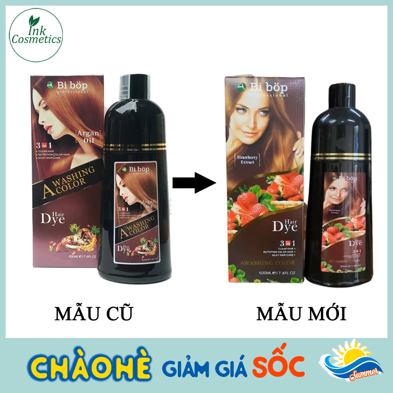 Dầu Gội Phủ Bạc Màu Nâu BiBop Collagen Nhật Bản (500ml) Không Cần Nhuộm Tóc