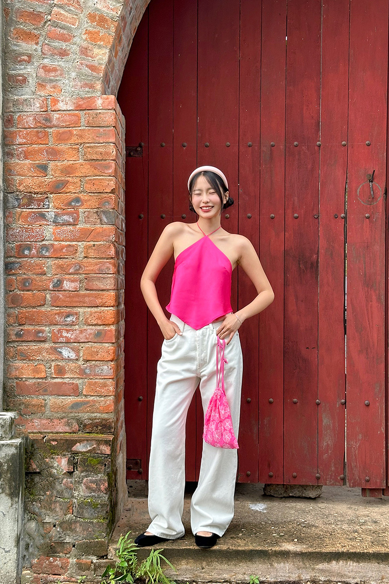 TheBlueTshirt - Áo yếm lụa Đào cột dây hở lưng
