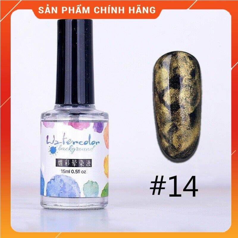 Cồn loang nhũ vàng bạc design móng cực xinh