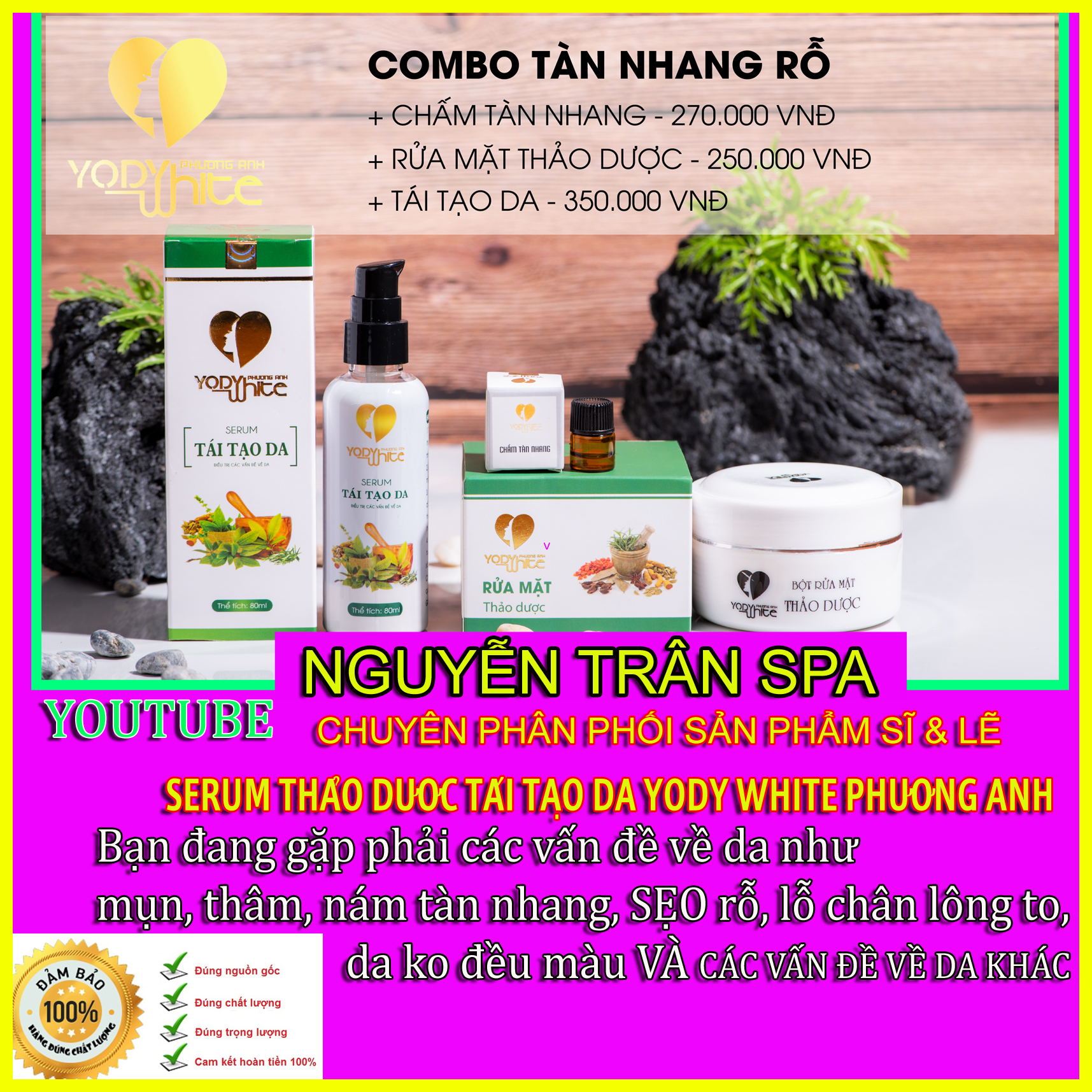 Combo 3 Sản Phẩm Thảo Dược Tái Tạo Da Phương Anh