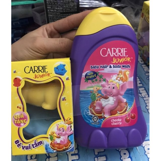 [Hcm]Carrie Junior - Tắm Gội Toàn Thân Cho Bé Trên 2 Tuổi 280G Mùi Nho Tặng Kèm 2 Thú Tắm