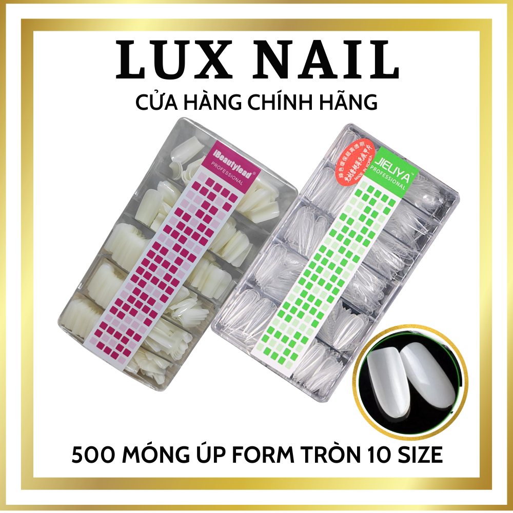 Móng Úp Hsm Jieliya Beauty Phom Tròn Hộp 10 Size 500 Chiếc Móng Tay Giả Chất Liệu Nhựa Siêu Dẻo Form Chuẩn Hàn